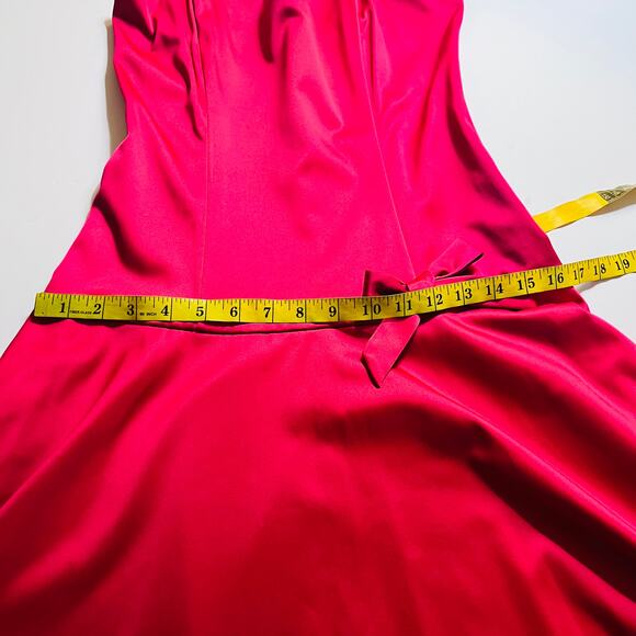 JS Collections Satin Drop Waist Spagetti Strap Midi Dress Size 4 Pink NEW - Picture 6 of 8